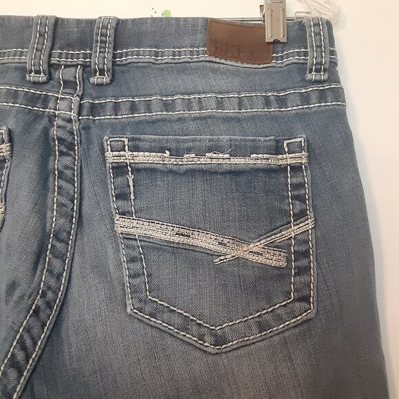 BKE Jeans Womens 30 Bootcut Harper Thick Stitch Mid Rise Whiskers Distressed - Picture 7 of 12